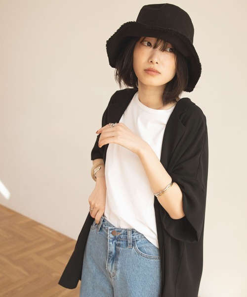 marjour（マージュール）の「FRINGE BUCKET HAT（ハット・レディース・ブラック/アイボリー・FREE）」の12枚目の写真