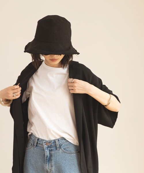 marjour（マージュール）の「FRINGE BUCKET HAT（ハット・レディース・ブラック/アイボリー・FREE）」の10枚目の写真