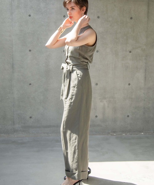 ANT（アント）の「NO SLEEVE ALL IN ONE / ノースリーブオールインワン【ANT】（つなぎ/オールインワン・レディース・ブラック/ネイビー/カーキ・FREE）」の10枚目の写真