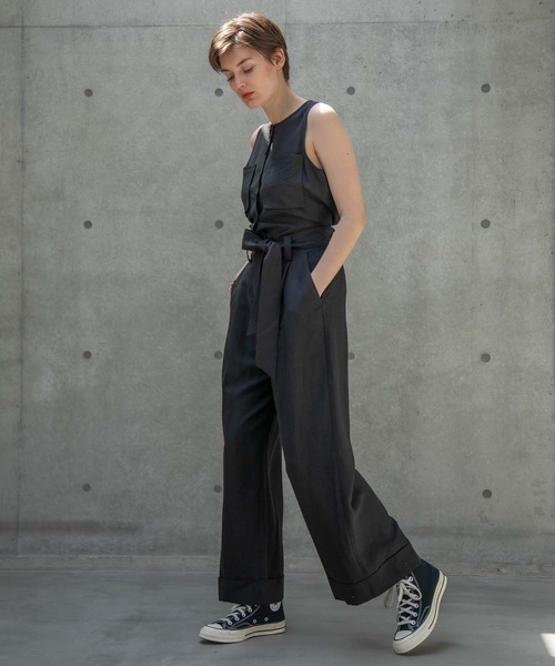 ANT（アント）の「NO SLEEVE ALL IN ONE / ノースリーブオールインワン【ANT】（つなぎ/オールインワン・レディース・ブラック/ネイビー/カーキ・FREE）」の4枚目の写真