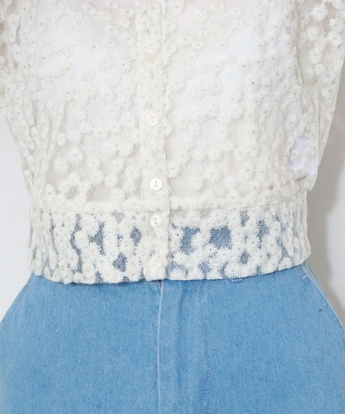 archives(アルシーヴ)の「刺繍レース半袖ブラウス(シャツ/ブラウス・レディース・オフホワイト/ブラック/ブルーグレー/グレイッシュベージュ/ブラウン・MEDIUM)」の19枚目の写真