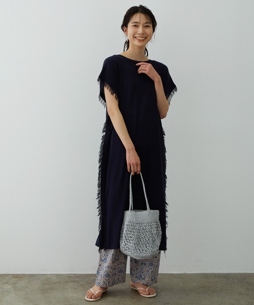 SALON adam et rope'(サロン アダム エ ロペ)の「SMART ICE 2WAYロングカーディガン(カーディガン/ボレロ・レディース・パープル/ネイビー/ブルー系その他4・FREE)」の7枚目の写真