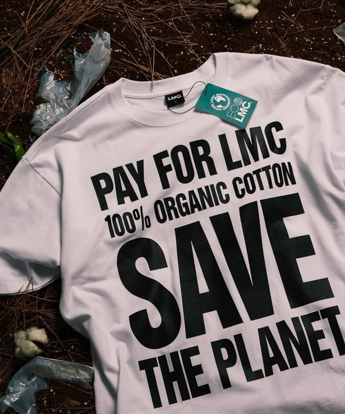 LMCの「【LMC】SAVE THE PLANET ORGANIC TEE / エルエムシー セーブ ザ プラネット メッセージ オーガニック Tシャツ（Tシャツ/カットソー・メンズ・ブラック/ホワイト・MEDIUM/LARGE）」の2枚目の写真