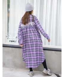 BACK LOGO PLAID DRESS