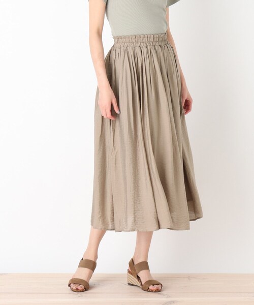 SHOO・LA・RUE（シューラルー）の「◆オーガンジーフレアスカート（スカート・レディース・ブラック/ピンク系/ダークブラウン/ブルー/ベージュ/カーキ・00）」の3枚目の写真