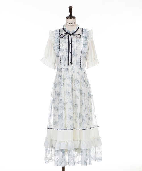 axes femme(アクシーズファム)の「フラワープリントレーシーOP axes femme(アクシーズファム)の「フラワープリントレーシーOP