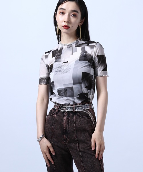 HARE（ハレ）の「フォトコラージュＴ(HARE)（Tシャツ/カットソー・レディース・ブラック/ベージュ・FREE）」の7枚目の写真