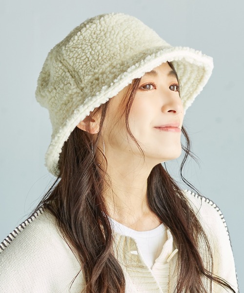 14+(イチヨンプラス)の「ボアバケットハット(ハット・レディース・ブラック/ブラウン/オフホワイト・FREE)」の2枚目の写真