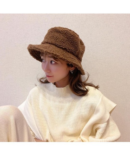 14+(イチヨンプラス)の「ボアバケットハット(ハット・レディース・ブラック/ブラウン/オフホワイト・FREE)」の17枚目の写真