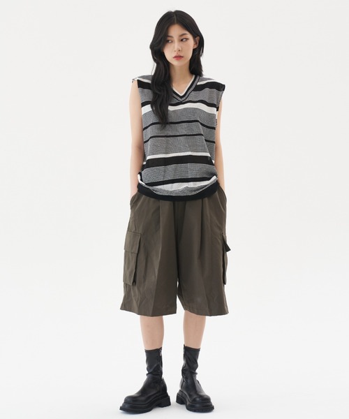 FEKETE（フェケテ）の「FEKETE HALF CORGO WORK PANTS（カーゴパンツ・メンズ・ブラック/カーキ・FREE）」の6枚目の写真