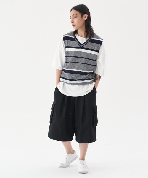 FEKETE（フェケテ）の「FEKETE HALF CORGO WORK PANTS（カーゴパンツ・メンズ・ブラック/カーキ・FREE）」の3枚目の写真