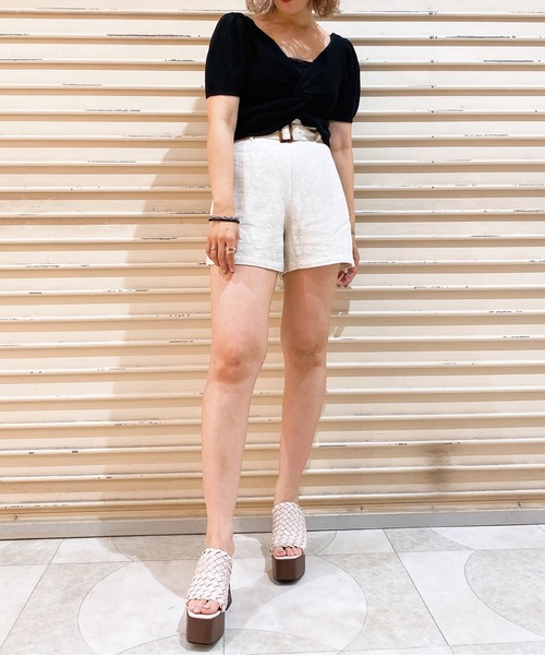one way(ワンウェイ)の「【oneway】バストツイスト2WAYニット(Tシャツ/カットソー・レディース・ホワイト/ブラック/ライトグリーン/ライトイエロー・FREE)」の20枚目の写真