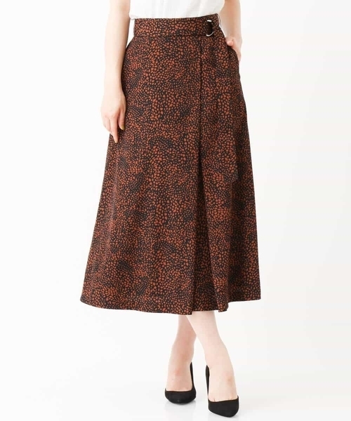 MK MICHEL KLEIN（エムケーミッシェルクラン）の「レオパード柄ラップ風スカート/洗える（スカート・レディース・ブラウン/グレー/ブラック・38）」の16枚目の写真