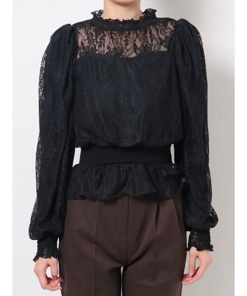 dazzlin（ダズリン）の「レースペプラムブラウス（シャツ/ブラウス・レディース・オフホワイト/ブラック・FREE）」の11枚目の写真