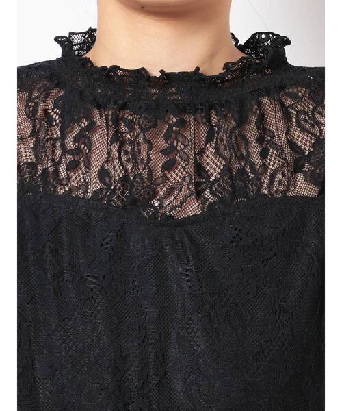 dazzlin（ダズリン）の「レースペプラムブラウス（シャツ/ブラウス・レディース・オフホワイト/ブラック・FREE）」の3枚目の写真