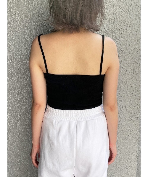 ENVYM（アンビー）の「リブショートヘンリーキャミ（キャミソール・レディース・ブラック/グレー・FREE）」の8枚目の写真