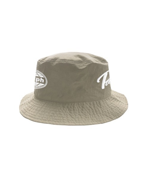 Paragraph（パラグラフ）の「A'GEM/9 × .kom『paragraph/パラグラフ』PARAGRAPH FRONT-TO-BACK LOGO BUCKET HAT/ブランドロゴ カーシブ 刺繡 バケットハット（ハット・レディース・ブラック/ベージュ・FREE）」の4枚目の写真