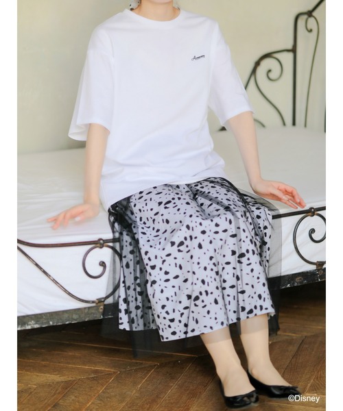 Disney(ディズニー)の「101匹わんちゃん/スカーフ付きビッグTシャツ(Tシャツ/カットソー・レディース・ブラック/オフホワイト・FREE)」の12枚目の写真