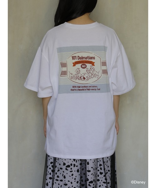 Disney(ディズニー)の「101匹わんちゃん/スカーフ付きビッグTシャツ(Tシャツ/カットソー・レディース・ブラック/オフホワイト・FREE)」の3枚目の写真