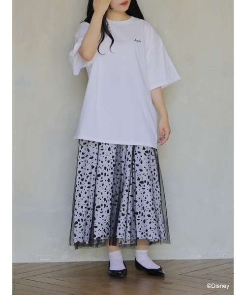 Disney(ディズニー)の「101匹わんちゃん/スカーフ付きビッグTシャツ(Tシャツ/カットソー・レディース・ブラック/オフホワイト・FREE)」の5枚目の写真