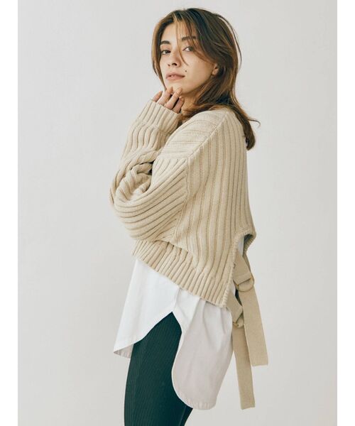 EVRIS（エヴリス）の「ロングスリットロンTEE（Tシャツ/カットソー・レディース・ホワイト/ブラック・FREE）」の5枚目の写真