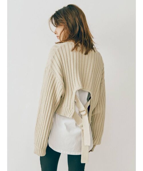 EVRIS（エヴリス）の「ロングスリットロンTEE（Tシャツ/カットソー・レディース・ホワイト/ブラック・FREE）」の6枚目の写真