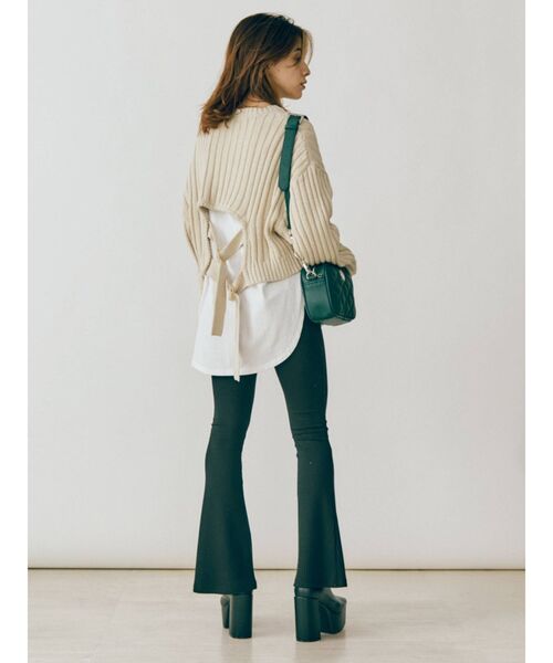 EVRIS（エヴリス）の「ロングスリットロンTEE（Tシャツ/カットソー・レディース・ホワイト/ブラック・FREE）」の8枚目の写真