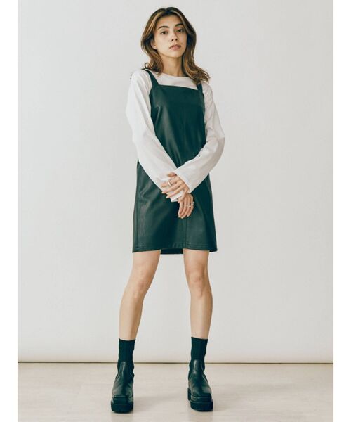 EVRIS（エヴリス）の「ロングスリットロンTEE（Tシャツ/カットソー・レディース・ホワイト/ブラック・FREE）」の9枚目の写真