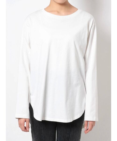 EVRIS（エヴリス）の「ロングスリットロンTEE（Tシャツ/カットソー・レディース・ホワイト/ブラック・FREE）」の10枚目の写真