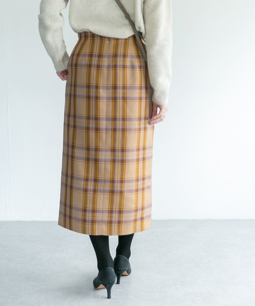 URBAN RESEARCH ROSSO(アーバンリサーチロッソ)の「ハイウエストフロントスリットタイトスカート(スカート・レディース・グレー系その他/チェック/チャコールグレー/イエロー・36/38)」の21枚目の写真