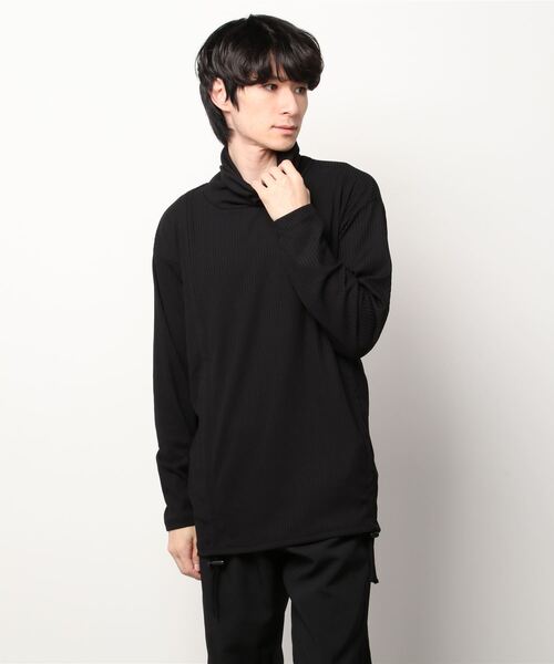 TORNADO MART（トルネードマート）の「TORNADO MART∴ドロスト変形リブタートル（Tシャツ/カットソー・メンズ・ブラック/ブラウン/ネイビー・MEDIUM/LL/LARGE）」の2枚目の写真