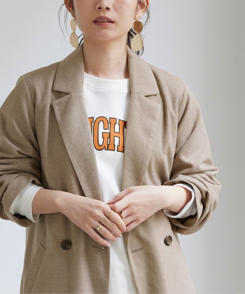 titivate（ティティベイト）の「ﾀﾞﾌﾞﾙﾃｰﾗｰﾄﾞｼﾞｬｹｯﾄ（テーラードジャケット・レディース・グレー/ベージュ系その他/ブラウン/ブラック・M）」の17枚目の写真