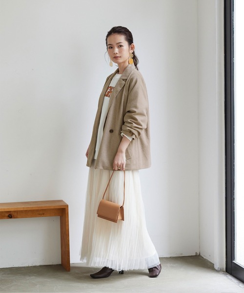 titivate（ティティベイト）の「ﾀﾞﾌﾞﾙﾃｰﾗｰﾄﾞｼﾞｬｹｯﾄ（テーラードジャケット・レディース・グレー/ベージュ系その他/ブラウン/ブラック・M）」の20枚目の写真