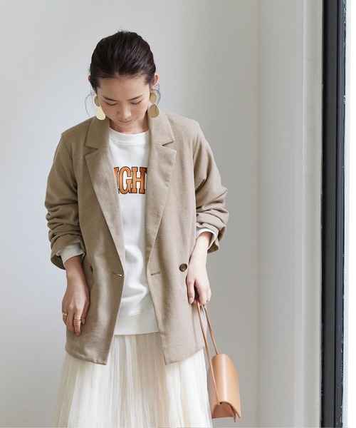 titivate（ティティベイト）の「ﾀﾞﾌﾞﾙﾃｰﾗｰﾄﾞｼﾞｬｹｯﾄ（テーラードジャケット・レディース・グレー/ベージュ系その他/ブラウン/ブラック・M）」の22枚目の写真