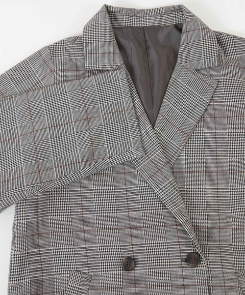 titivate（ティティベイト）の「ﾀﾞﾌﾞﾙﾃｰﾗｰﾄﾞｼﾞｬｹｯﾄ（テーラードジャケット・レディース・グレー/ベージュ系その他/ブラウン/ブラック・M）」の13枚目の写真