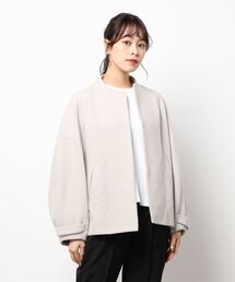 BEARDSLEY | ノーカラーショートコート(ノーカラーコート)