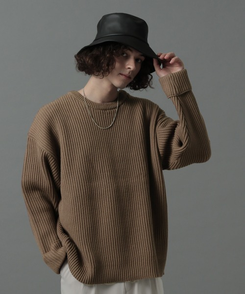 HARE(ハレ)の「BIGアゼアミニットプルオーバー(HARE)(ニット/セーター・メンズ・ブラック/ブラウン/グレー/レッド・SMALL/MEDIUM)」の3枚目の写真
