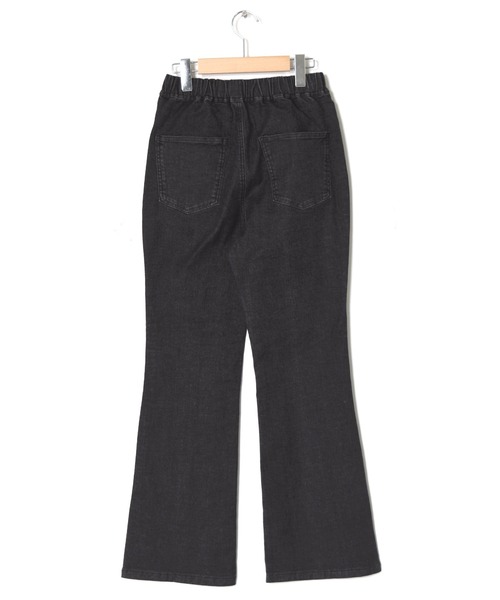 w closet（ダブルクローゼット）の「セミフレア脇スリットイージーパンツ（デニムパンツ・レディース・ダークグレー/ダークオレンジ/グリーン/ケミカルウォッシュ・M/S）」の5枚目の写真