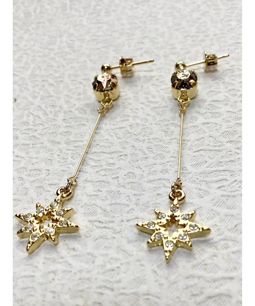 tone（トーン）の「【Le soleil】スターチャーム　スワロフスキーピアス(MA)（ピアス（両耳用）・レディース・ブラック系その他/ピンク系その他・FREE）」の4枚目の写真