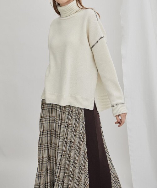 WRAPINKNOT（ラッピンノット）の「【WRAPINKNOT/ラッピンノット】《STUDIOUS別注》サイドラインプリーツスカート LSK22（スカート・レディース・グレー/カーキ/その他2・1/0）」の6枚目の写真