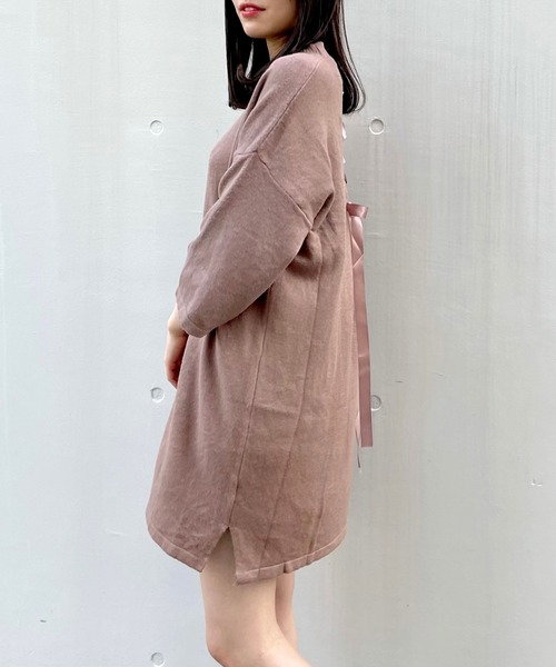 titty&Co. PETIT(ティティアンドコープティ)の「【titty&Co.PETIT】バックスピンドルニットワンピース(ワンピース・レディース・ブラック/ベージュ・FREE)」の7枚目の写真