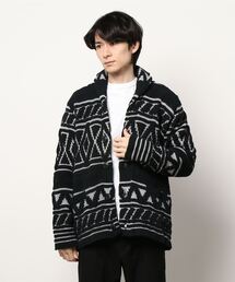 【PAZZO】 モールニット ショールカラー カーディガン