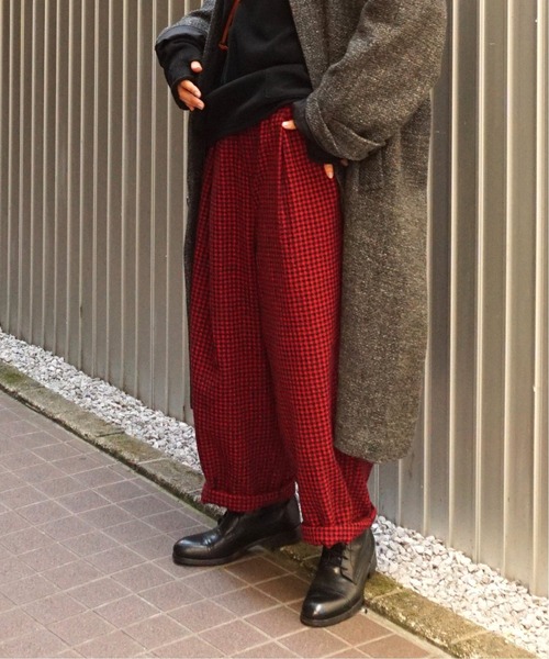 JOURNAL STANDARD LUXE（ジャーナルスタンダード　ラックス）の「CWチェックタックイージーパンツ（その他パンツ・レディース・ブラウン/レッド・FREE）」の6枚目の写真