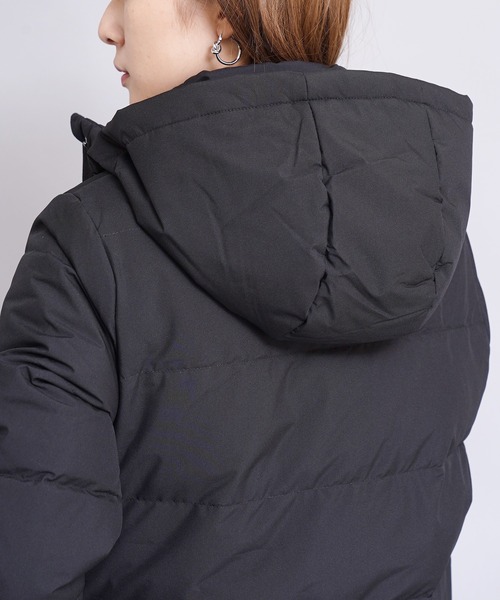 GIORDANO（ジョルダーノ）の「[GIORDANO] ダックダウン ピーチスキン撥水ダウンロングコート ダウン80%フェザー20%（フード脱着可能）（ダウンジャケット/コート・レディース・ブラック/カーキ・SMALL/MEDIUM/LARGE/X-LARGE/XX-LARGE）」の12枚目の写真