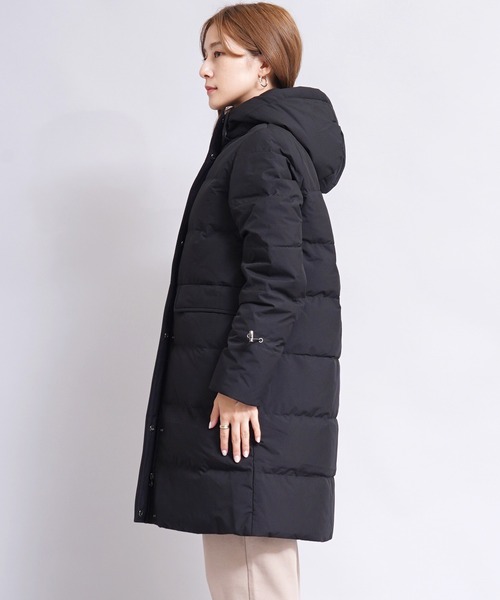 GIORDANO（ジョルダーノ）の「[GIORDANO] ダックダウン ピーチスキン撥水ダウンロングコート ダウン80%フェザー20%（フード脱着可能）（ダウンジャケット/コート・レディース・ブラック/カーキ・SMALL/MEDIUM/LARGE/X-LARGE/XX-LARGE）」の15枚目の写真
