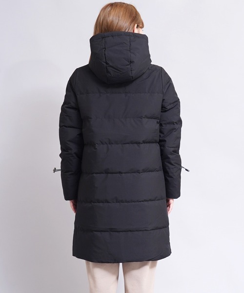 GIORDANO（ジョルダーノ）の「[GIORDANO] ダックダウン ピーチスキン撥水ダウンロングコート ダウン80%フェザー20%（フード脱着可能）（ダウンジャケット/コート・レディース・ブラック/カーキ・SMALL/MEDIUM/LARGE/X-LARGE/XX-LARGE）」の16枚目の写真