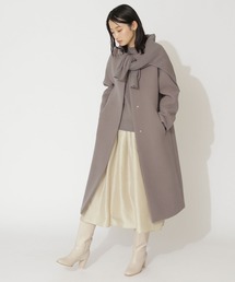 NATURAL BEAUTY BASIC | ノーカラーダブルクロスコート(ノーカラーコート)