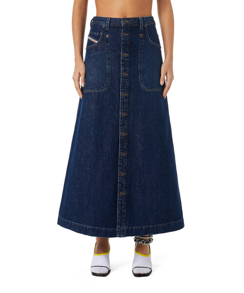 DIESEL（ディーゼル）の「レディース マキシ ロング スカート ブルーデニム Aライン（デニムスカート・レディース・インディゴブルー・29inch/27inch/31inch/23inch/25inch）」の11枚目の写真