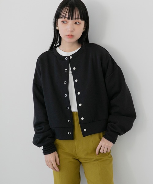 LOWRYS FARM（ローリーズファーム）の「２ＷＡＹスナップカーディガンＬＳ　260904（カーディガン/ボレロ・レディース・アイボリー/ブラック/パープル・FREE）」の2枚目の写真