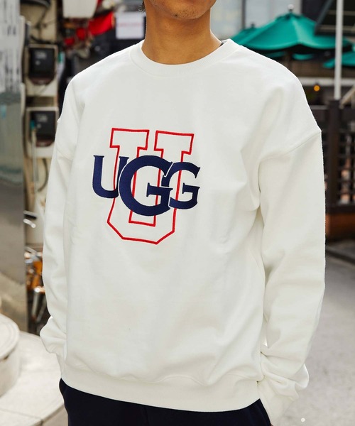 UGG（アグ）の「UGG@mos ダブルロゴ刺繍 クルーネック スウェット